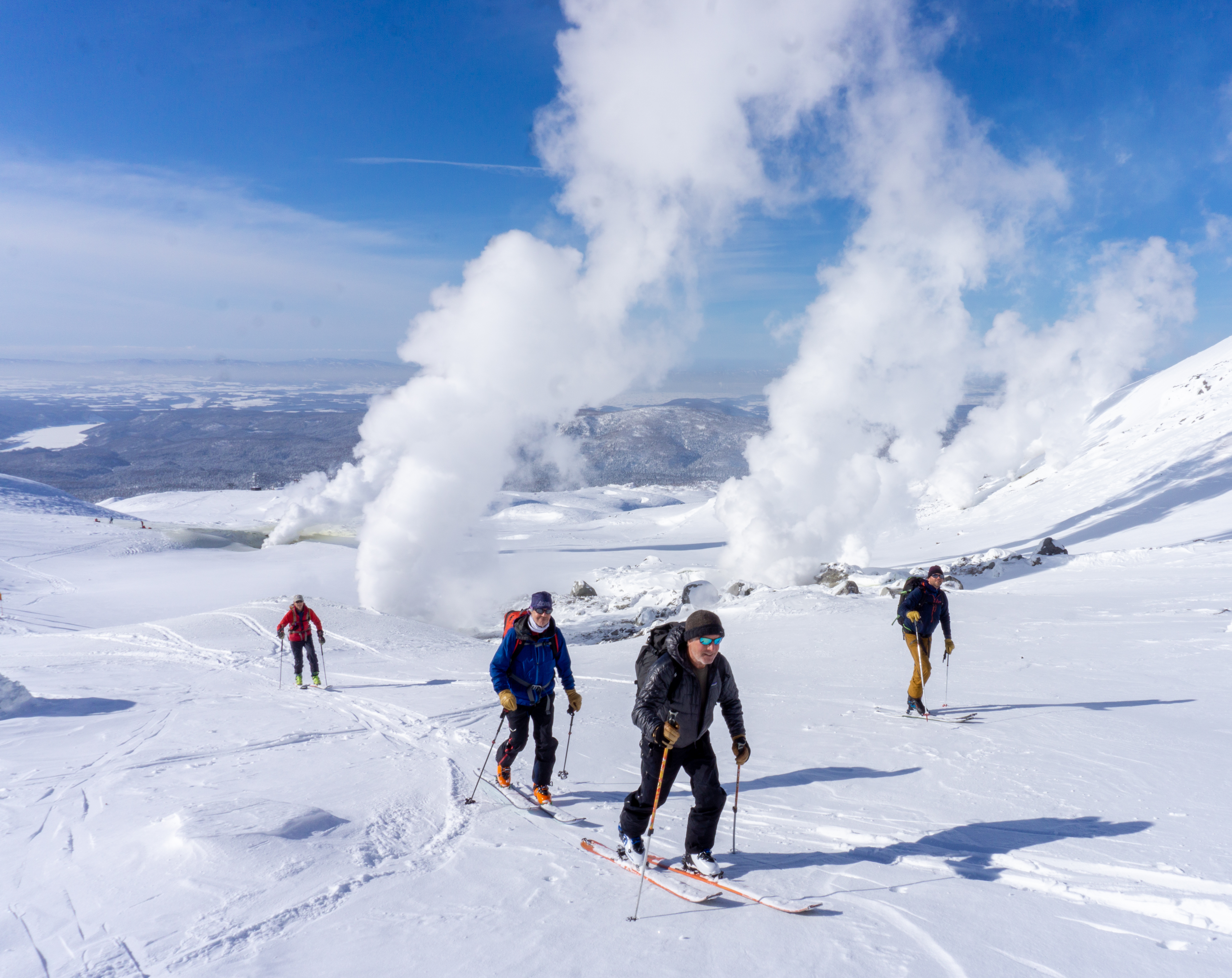 Off-piste skiing in Hokkaido deep powder