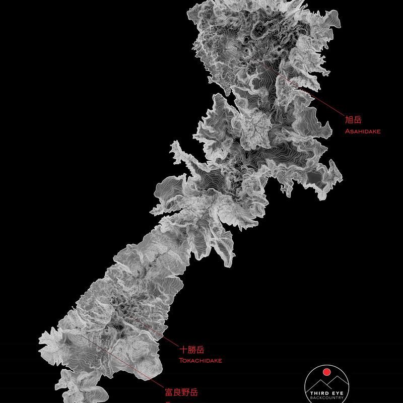 Daisetsuzan Topo Map — Hokkaido Japan